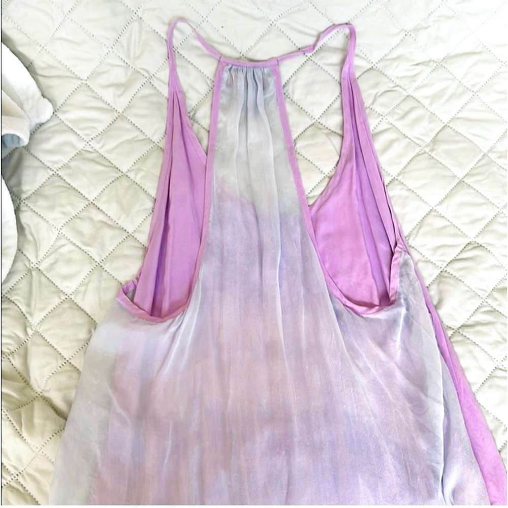 Woodleigh Silk Racerback Tank - Lilac with sheer back - Size M - Picture 2 of 6